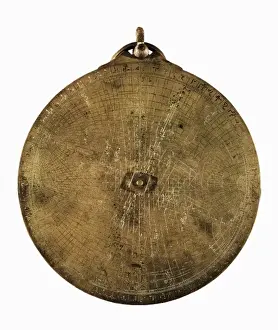 Observatory Prints: Azarquiels azafea, Arabian astrolabe made between