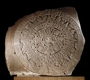 Aztec Prints: Aztec calendar. 1479. Basalt. Aztec art. Relief