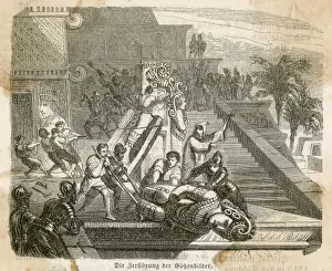Idols Prints: Aztec Sculptures Ruined