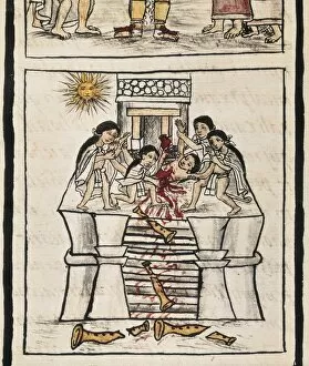 Libro Collection: Azteca Empire. Sacrifice to the good Tezcatilipoca