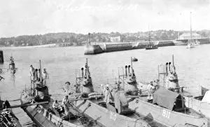 Moored Prints: B class submarines moored together - Torquay