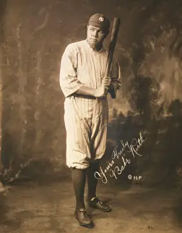 Length Prints: Babe Ruth, full-length portrait, standing, facing slightly l