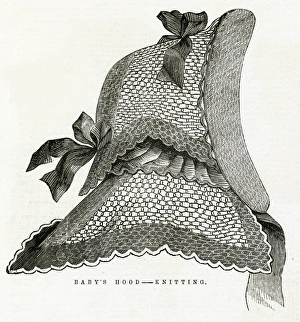 Images Dated 12th August 2016: Babies knitted hood 1864