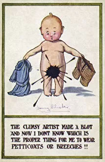 Breeches Gallery: Baby on a comic postcard