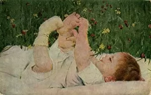 Baby Discovers Toes 1905