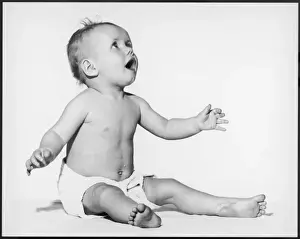 Baby in Towelling Nappy
