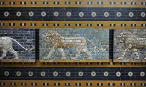 Reconstructed Prints: Babylon. Monumental Procession Street. Lions relief