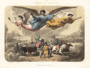 Sepia Tinted Prints: Babylonians emigrating from the Tower of Babel