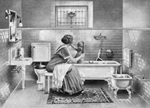Nanny Prints: BABYs BATHTIME 1912