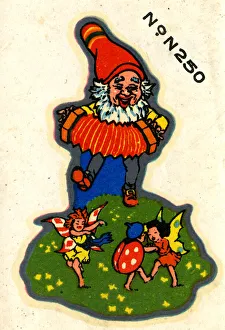 Accordion Gallery: Babys cot transfer, Gnome playing an accordion