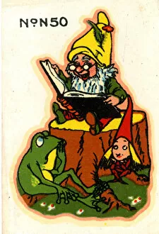 Gnomes Gallery: Babys cot transfer, Gnome reading a book