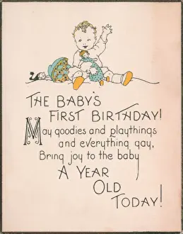 Babys First Birthday - Waving and playing with a doll