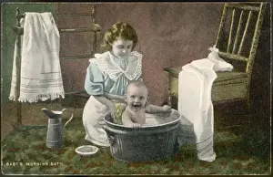 Zinc Prints: BABYs MORNING BATH 1905