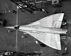 Bac 221 Supersonic Prototype in 1964 in a Hangar at Filt?