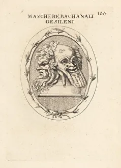 Rite Prints: Two Bacchanalia masks of Silenus