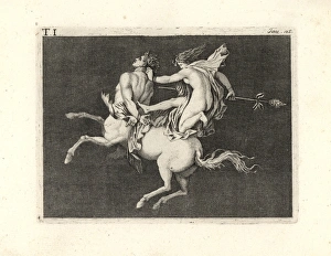 Antiquitiesofherculaneum Gallery: Bacchant subduing a charging centaur