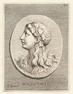 Grapes Prints: One of the Bacchantes or Bacchae