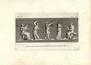 Antichità Gallery: Bacchic chorus of musicians and dancers
