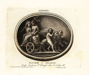 Antiquarian Prints: Bacchus and Ariadne on a chariot on Naxos island