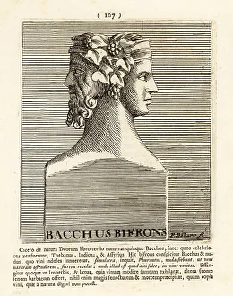 Grapes Prints: Bacchus Bifrons, with two heads facing in opposite directions