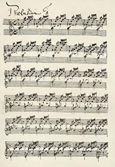 Images Dated 2nd October 2007: Bach Prelude Score