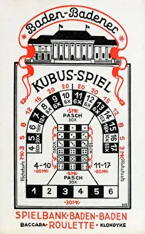 Scoring Prints: The Baden-Baden Casino - Gambling Dice game Kubus-Spiel