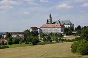 Images Dated 17th July 2014: Baden Wurttemberg, Neresheim: Monastery and Abbey Church