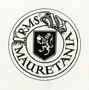 Insignia Prints: Badge of the Cunard British Line Ocean Liner RMS Mauretania
