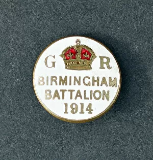 Images Dated 28th February 2012: Badge with G R and Crown, Birmingham Battalion