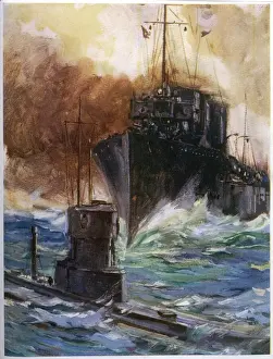 Badger Rams U-Boat 1914