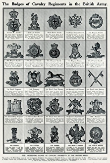 Images Dated 24th April 2012: The Badges of Cavalry Regimants in the British Army 1915