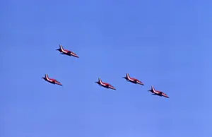 Hawks Prints: BAe Systems Hawks RAF Red Arrows 5 aircraft Cosford 1980