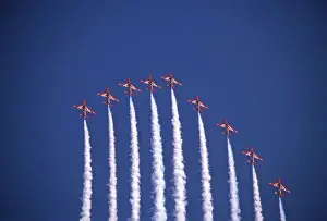 Hawks Prints: BAe Systems Hawks RAF Red Arrows Big Nine formation 2002