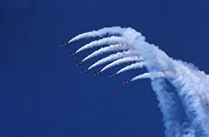 Arrows Prints: BAe Systems Hawks RAF Red Arrows Big Nine loop 1982