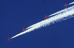 BAe Systems Hawks RAF Red Arrows break Finningley 1983