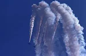 Hawks Prints: BAe Systems Hawks RAF Red Arrows loop with smoke Cosford