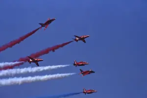 Rafat Prints: BAe Systems Hawks RAF Red Arrows rollbacks Cottesmore 1990