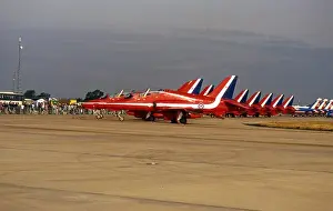 Hawks Prints: BAe Systems Hawks RAF Red Arrows XX264 line up RIAT Fairford