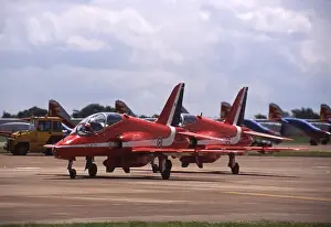 Hawks Prints: BAe Systems Hawks RAF Red Arrows XX264 taxy at RIAT Fairford