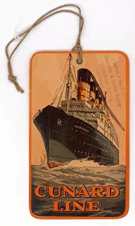 Aquitania Gallery: Baggage Label for the Cunard Line