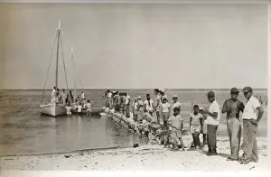 Belize Prints: Baggage line at Bacalar Chico, British Honduras