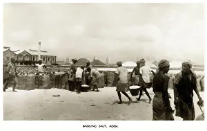 Sacks Prints: Bagging Salt, Aden, Yemen