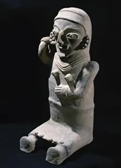 Pre Columbian Prints: Bahia Culture (Mahia, Ecuador). Seated female figure