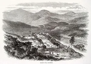 Baile an Or, the site of the Great Sutherland Gold Rush of 1869, situated on Suisgill Estate, Scotland. Date: 1869
