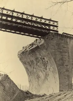 Bailey bridge near Rhine crossing, Germany