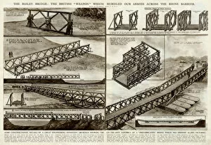 Davis Collection: Bailey Bridge and Rhine victory by G. H. Davis