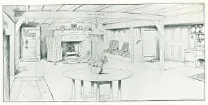 Spacious Prints: Baillie Scott Holiday House Living Room