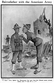 Bairnsfather with the American Army, WW1 cartoon