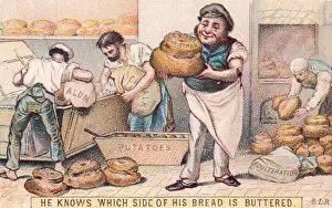 Bakers with bread on a Christmas card