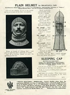Knit Gallery: Balaclava and sleeping cap knitting patterns, WW1